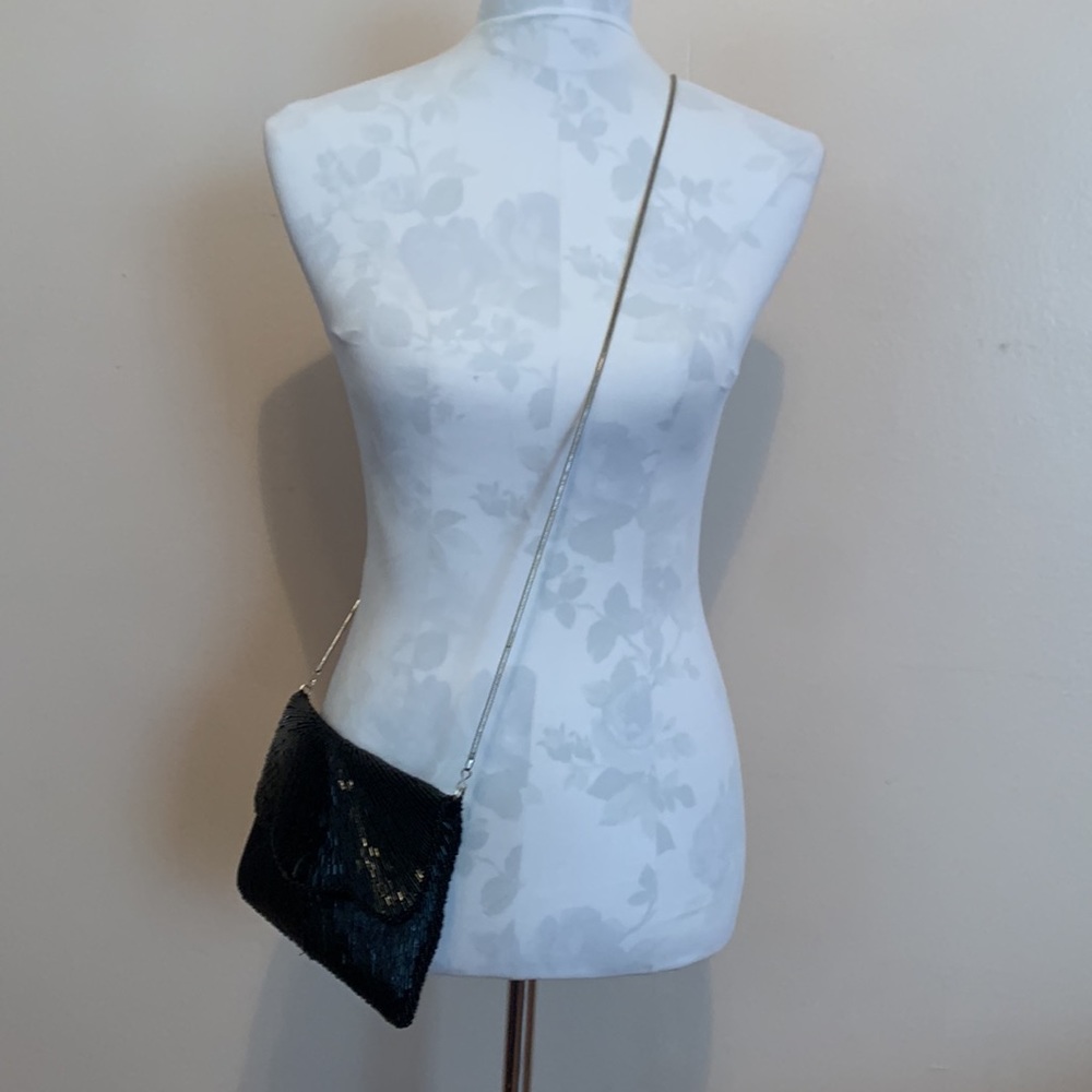 La Regale Black Beaded Evening Clutch/Shoulder Bag - Picture 12 of 12